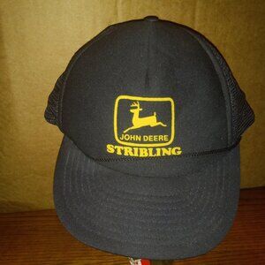 John Deere Stribling Tractors Trucker Hat Cap Mesh Adjustable Vintage